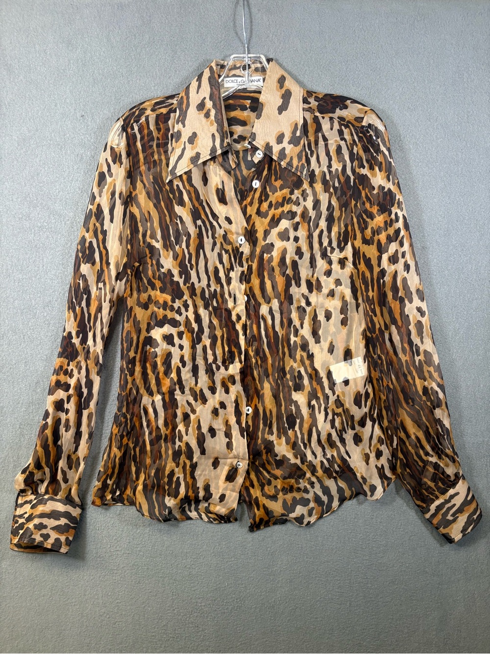 Dolce & Gabbana Silk Blouse all Over Leopard Print Sz. M/44